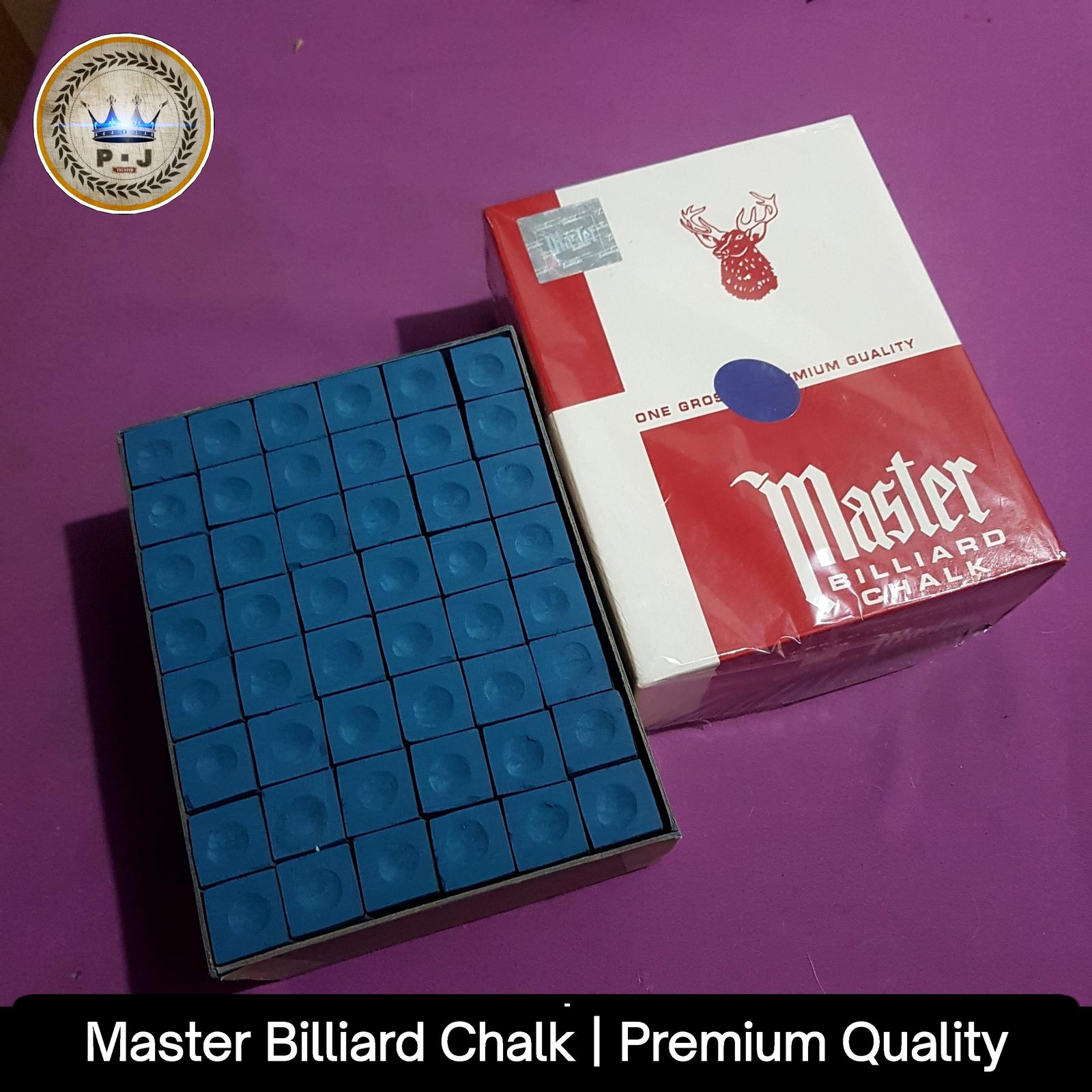 PJ - Billiard Chalk | Kapur | MASTER - Biru | Gross | 144 Pcs