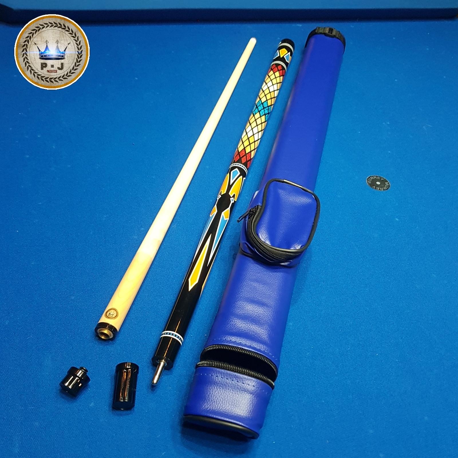 PJ - Paket Billiard | Stick Play Maple Shaft | Hard Case | Fancy Blu