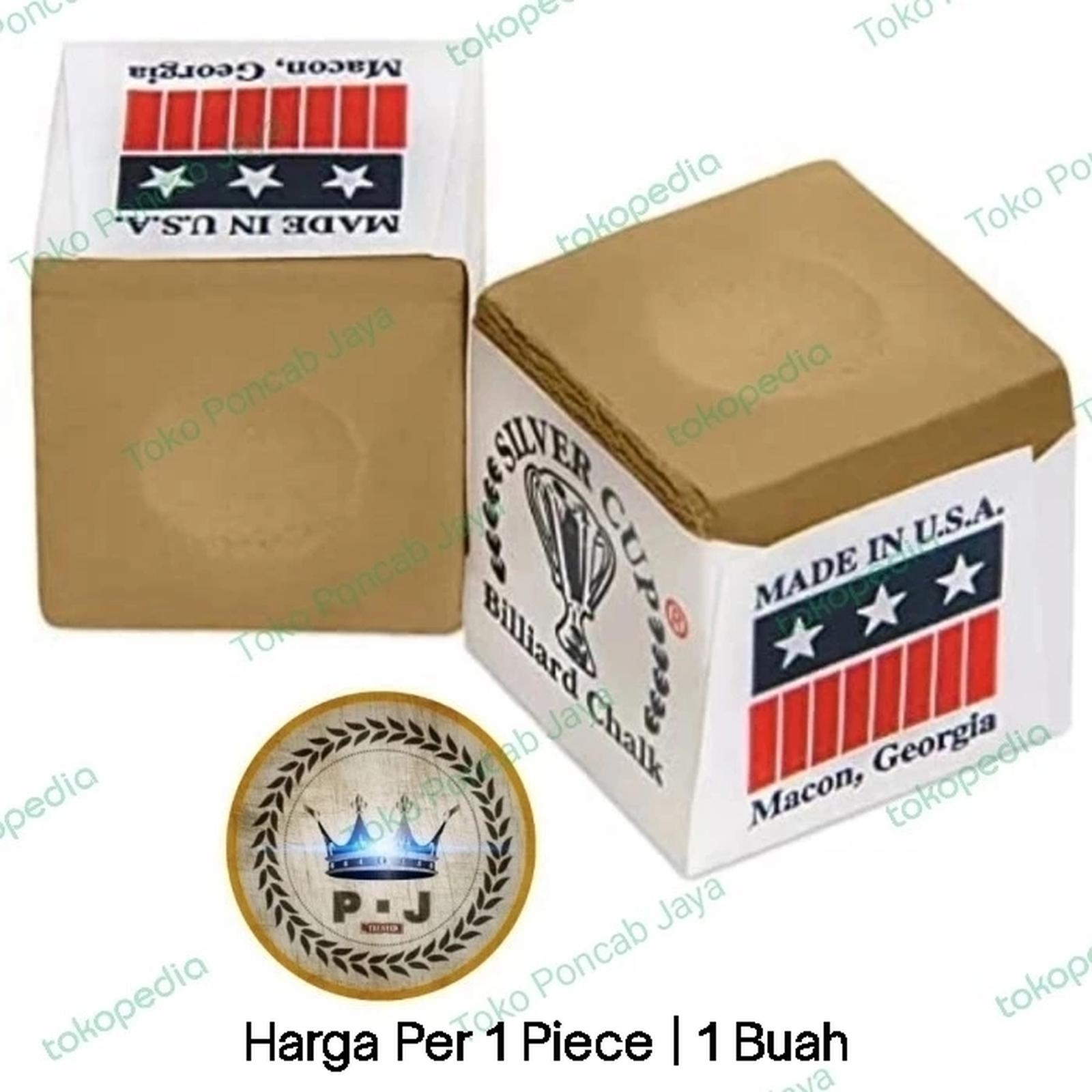 PJ - Kapur | Billiard Chalk | BROWN | Silver Cup USA | Eceran