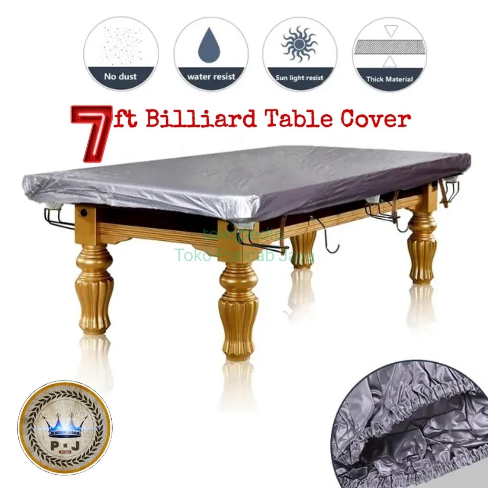 PJ - Sarung Meja Billiard | Table Cover 7 Ft | PVC | Anti Dust - Waterproof