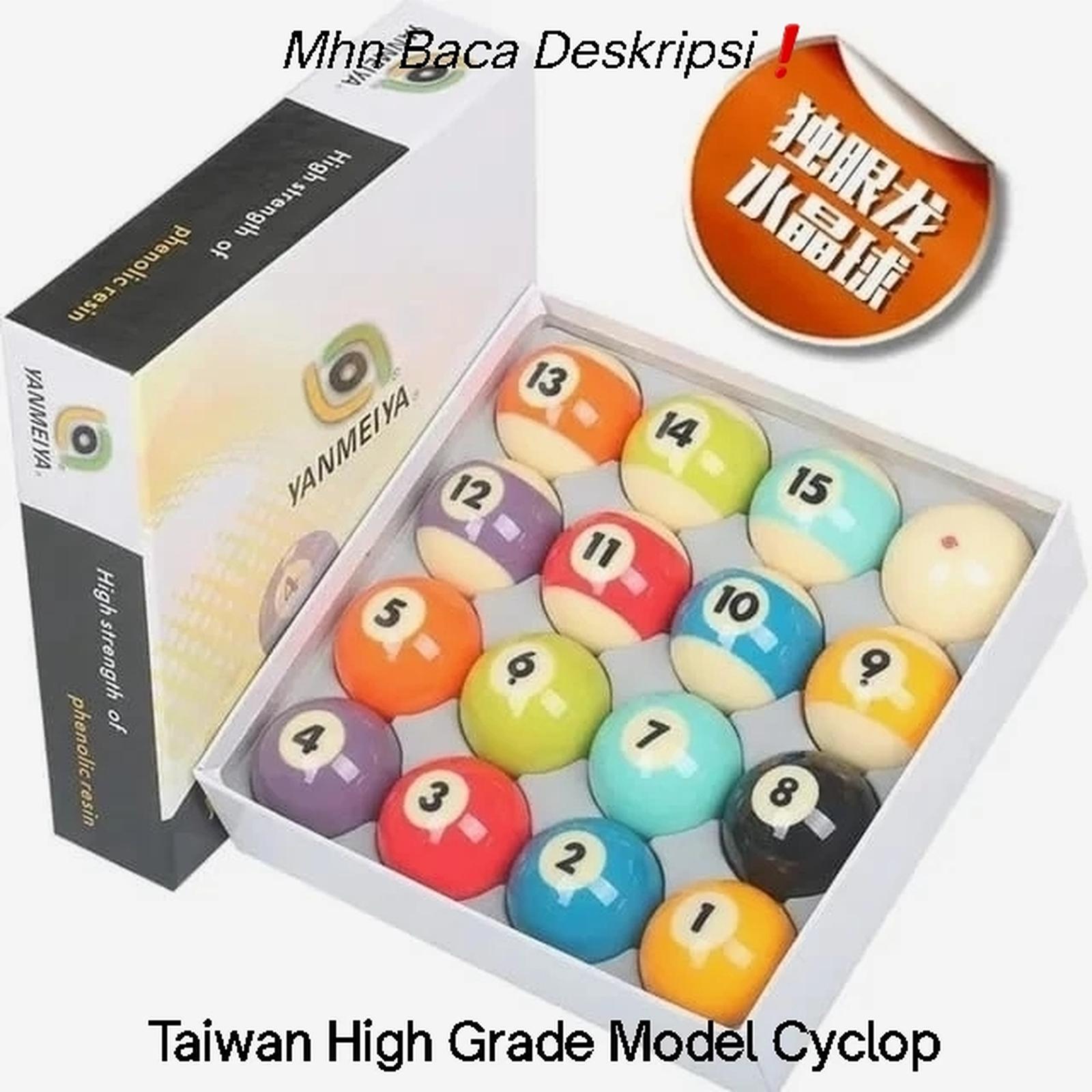 PJ - Set Bola Billiard Balls | Yanmeiya - Model Cyclop | Meja 9 Ft