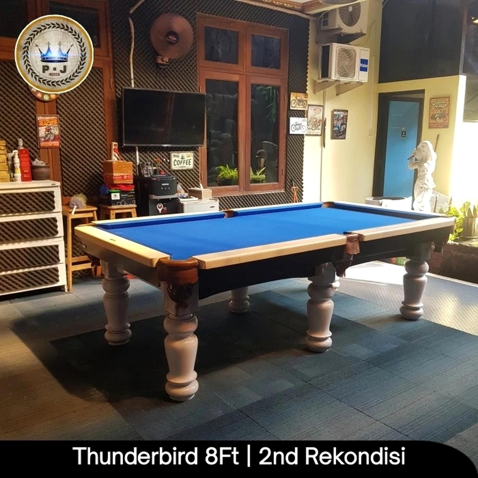PJ - Meja Billiard | Thunderbird 8 Ft| Original 3 Pcs Slate Stone - Bekas