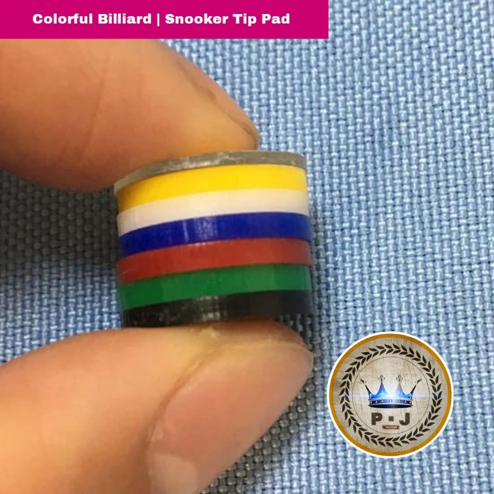 PJ Billiard Cue Tip Pad | 13.5x1mm | Colorful Acrylic Disc - Hitam